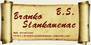 Branko Slankamenac vizit kartica